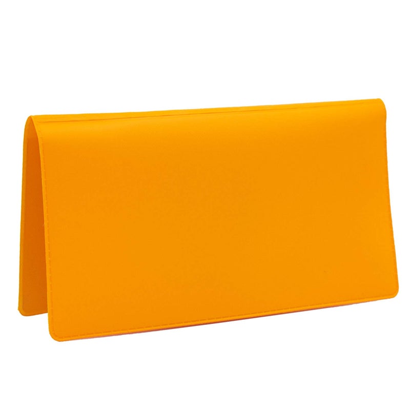 CAROUSELCHECKS Sunburst Orange Vinyl Checkbook Cover, Top Tear Personal Vinyl Checkbook Cover - Image 1